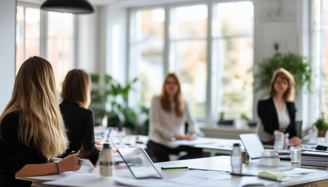A training workshop in a light and airy office